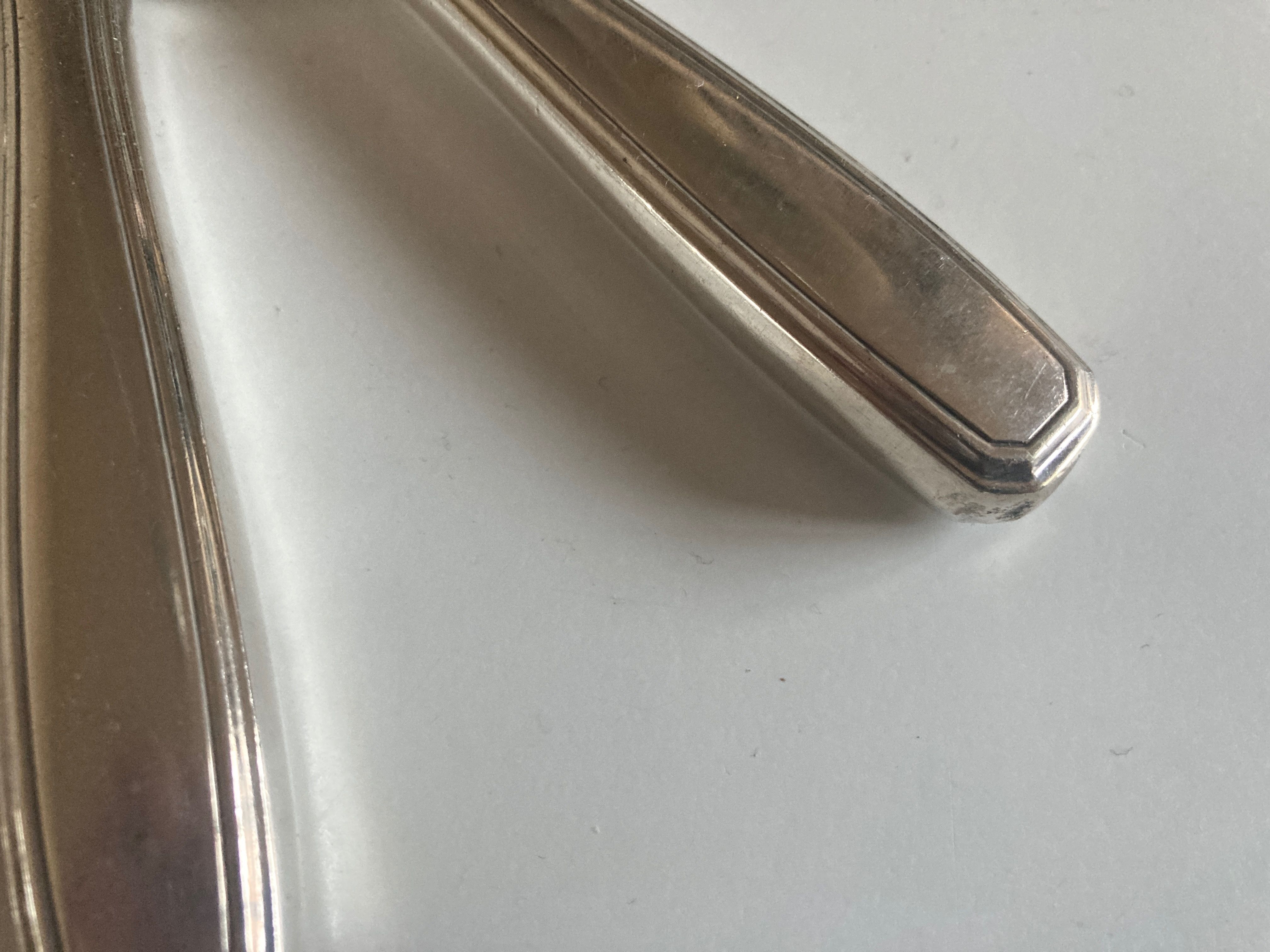 Set of 11 knives Christofle Alfénide Saturn modernist silver metal