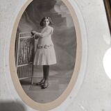 Photo ancienne encadrée fillette cadre Napoléon III