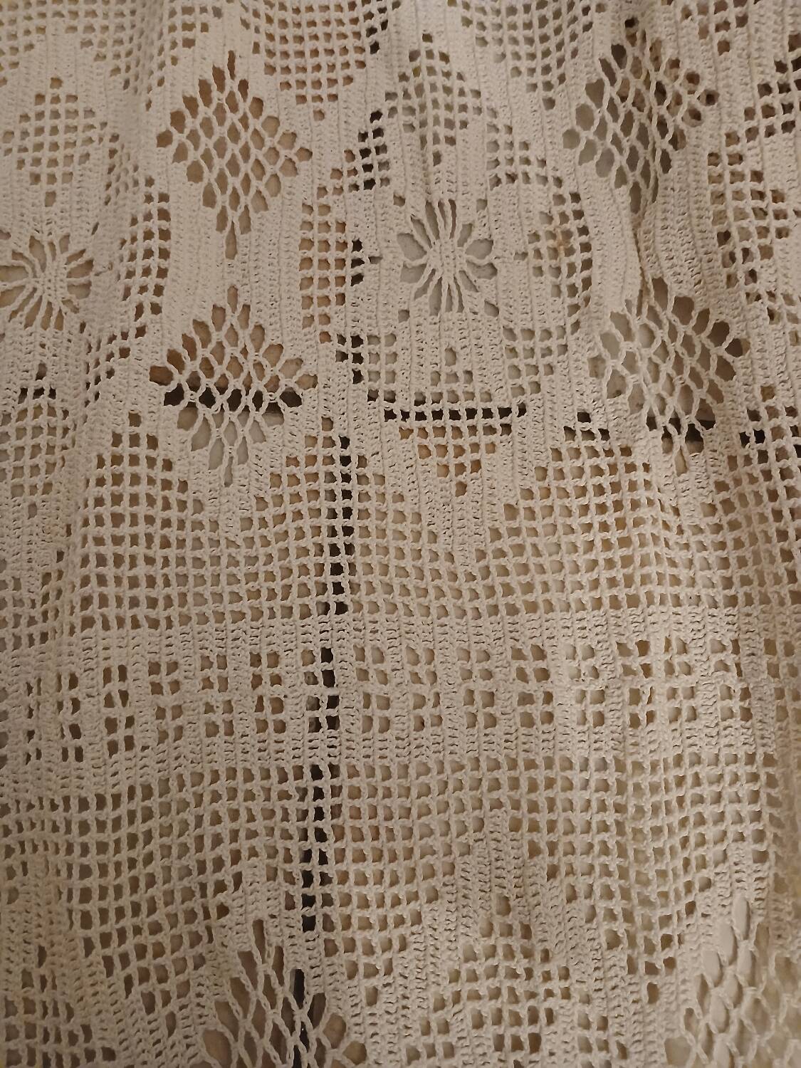 2 antique crocheted bedspreads