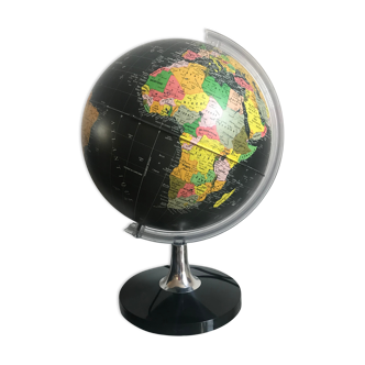 Globe terrestre lumineux Nova Rico noir vers fin 70/80