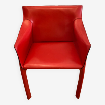 Red leather chair Matteo Grassi