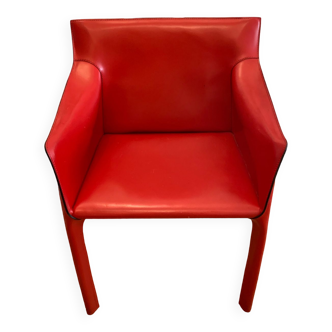 Red leather chair Matteo Grassi