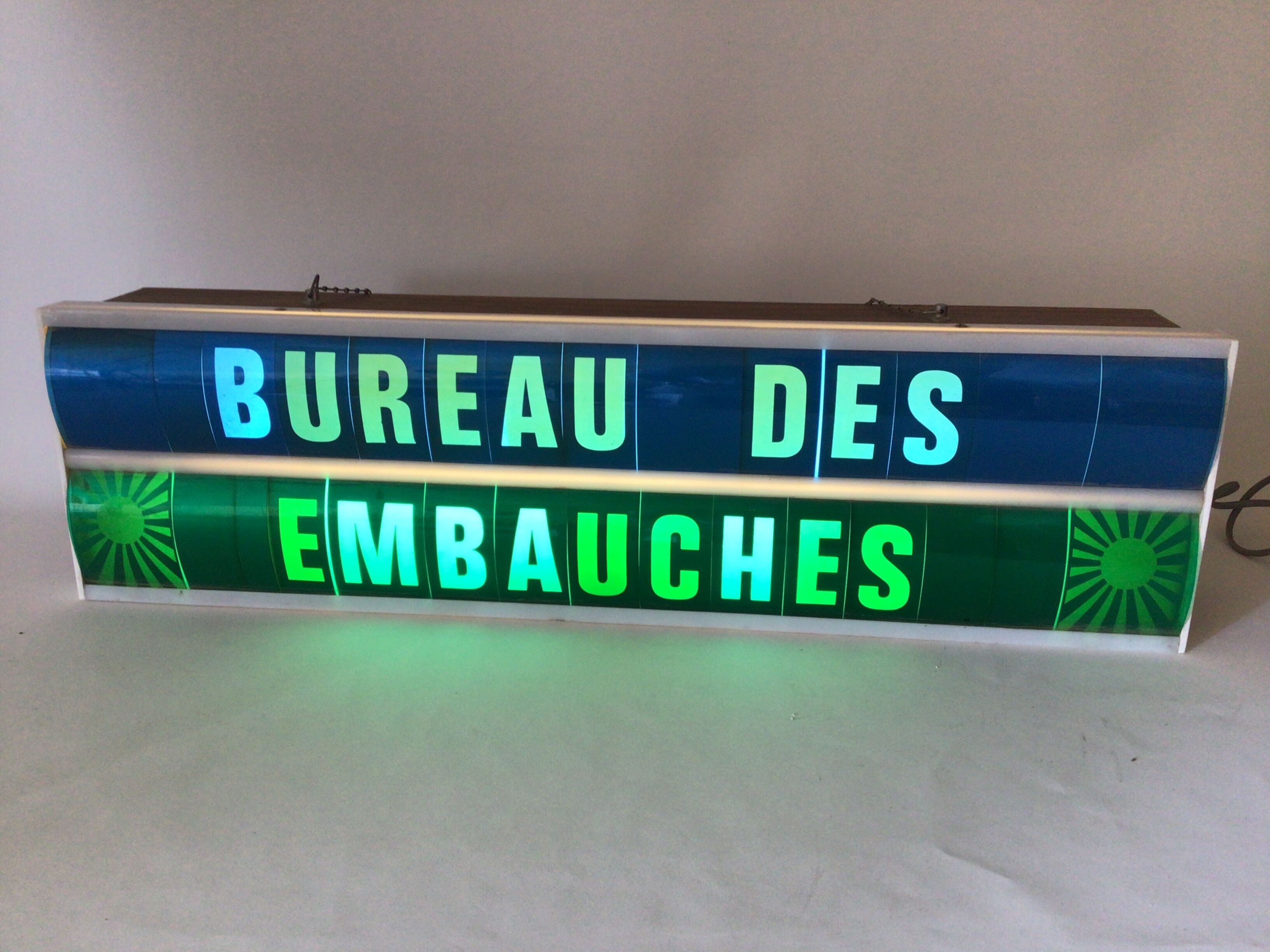 Formica vintage illuminated sign "Hiring Office"