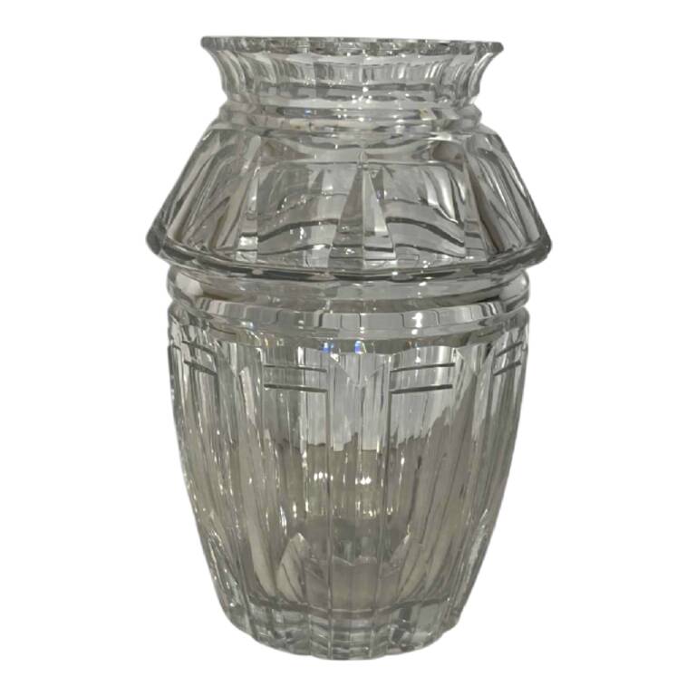 Joseph Simon Art Deco vase in clear cut crystal, ca 1925