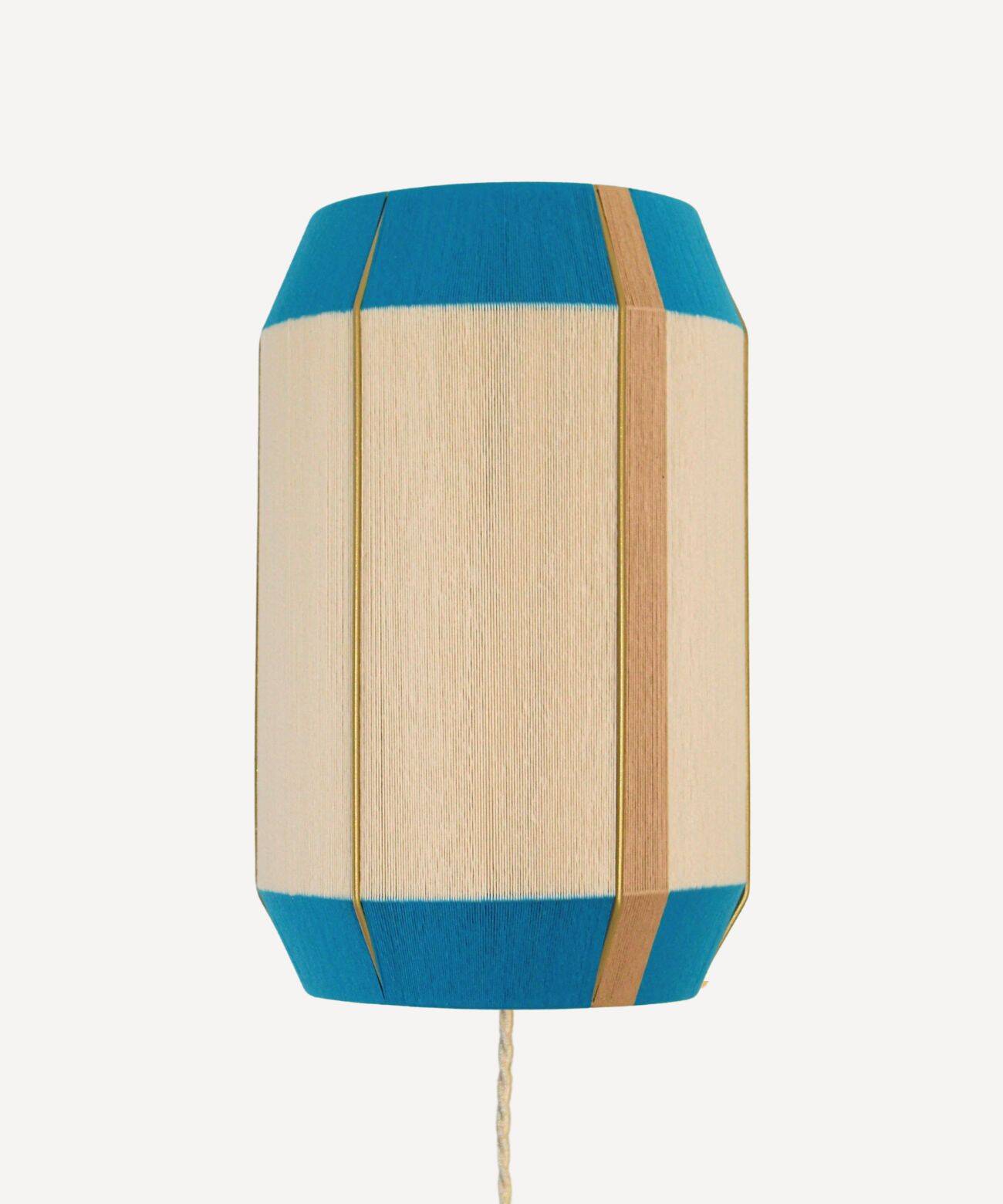 Large Prussian blue wall lamp – cinnamon