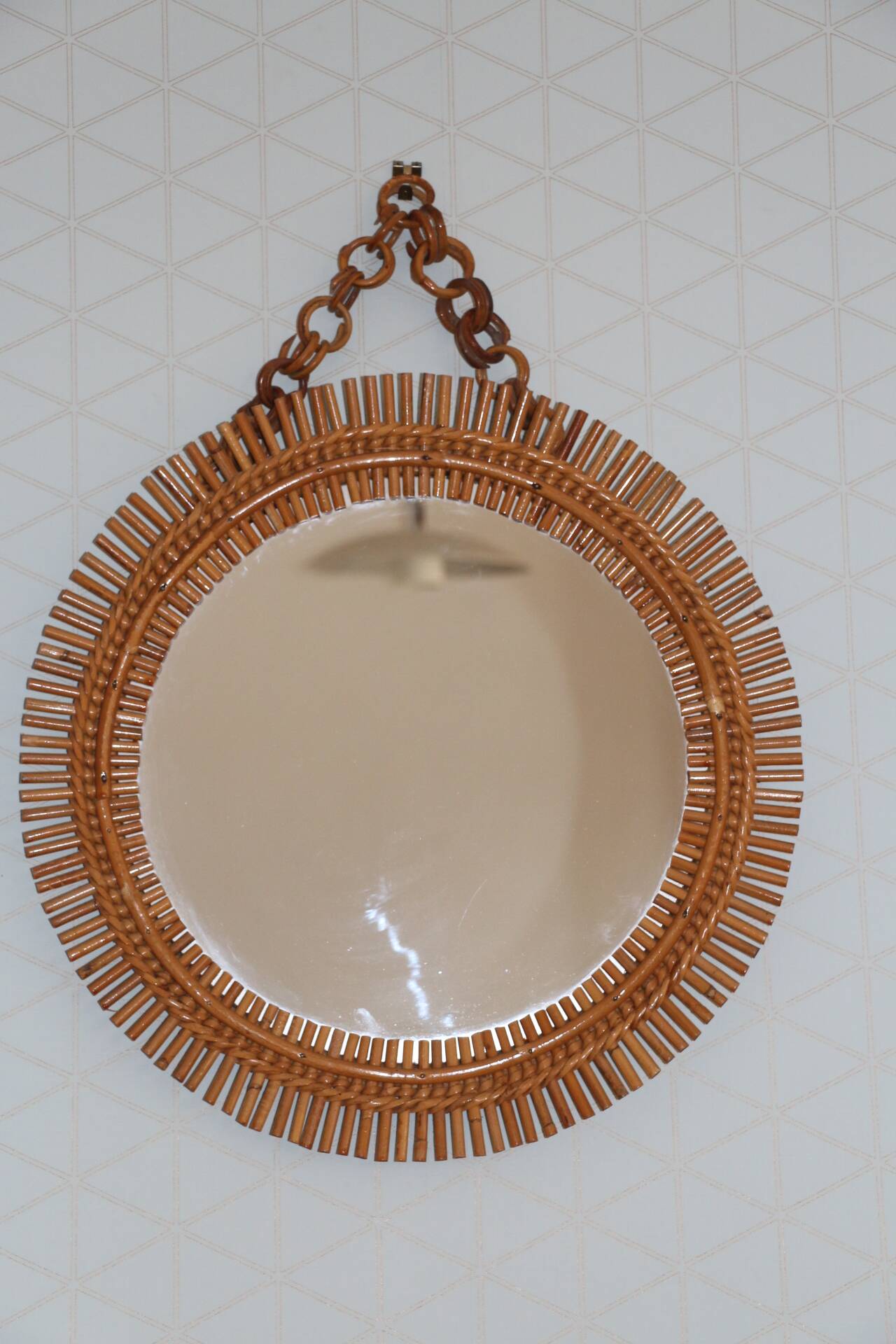 Rattan sun mirror 530mm