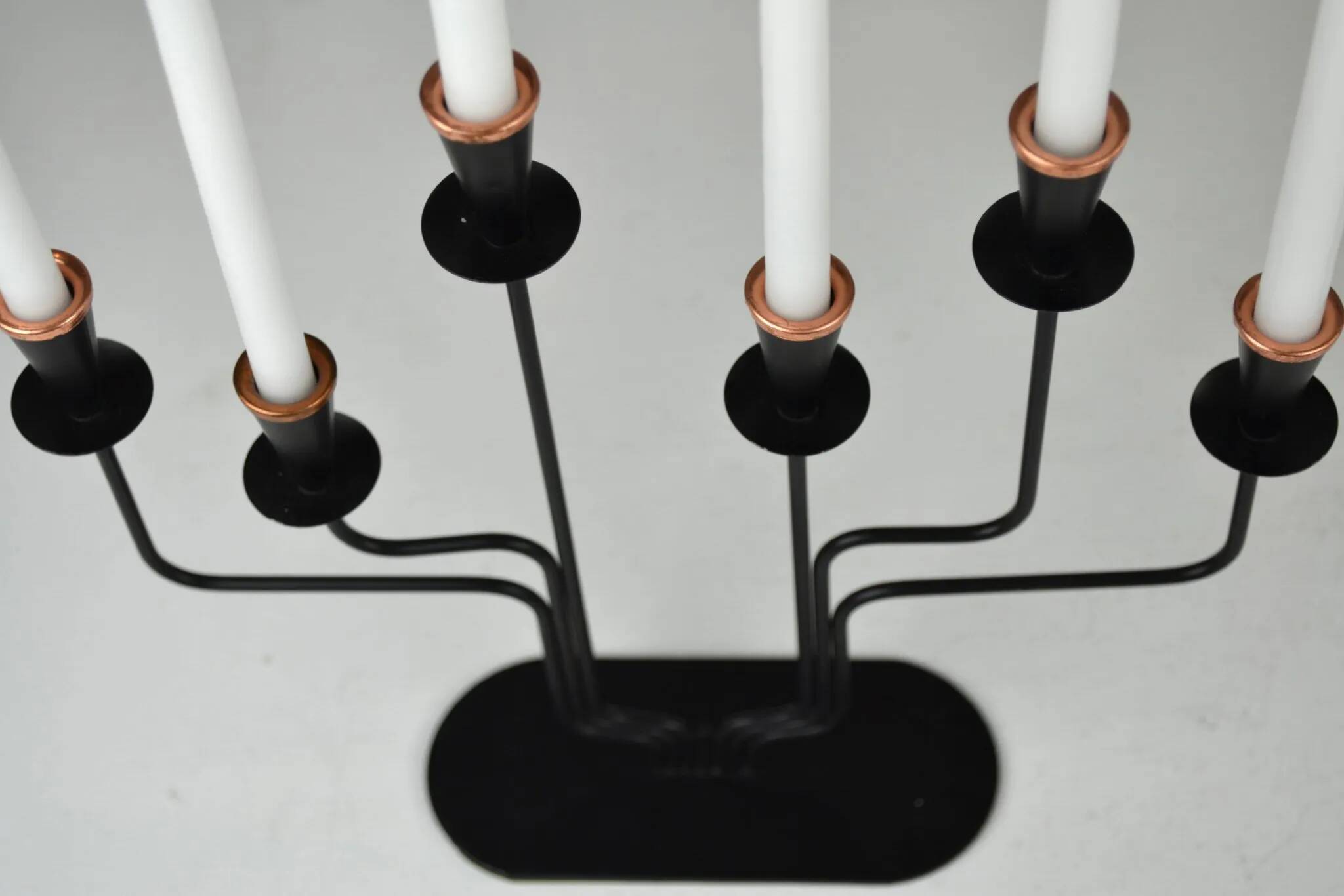 Pair of Six-Candle Candelabras — Gunnar Ander for Ystad-Metall, Sweden, 1960s