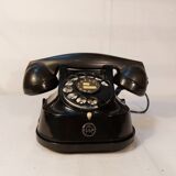 Old Belgian RTT 56B dial telephone in black bakelite