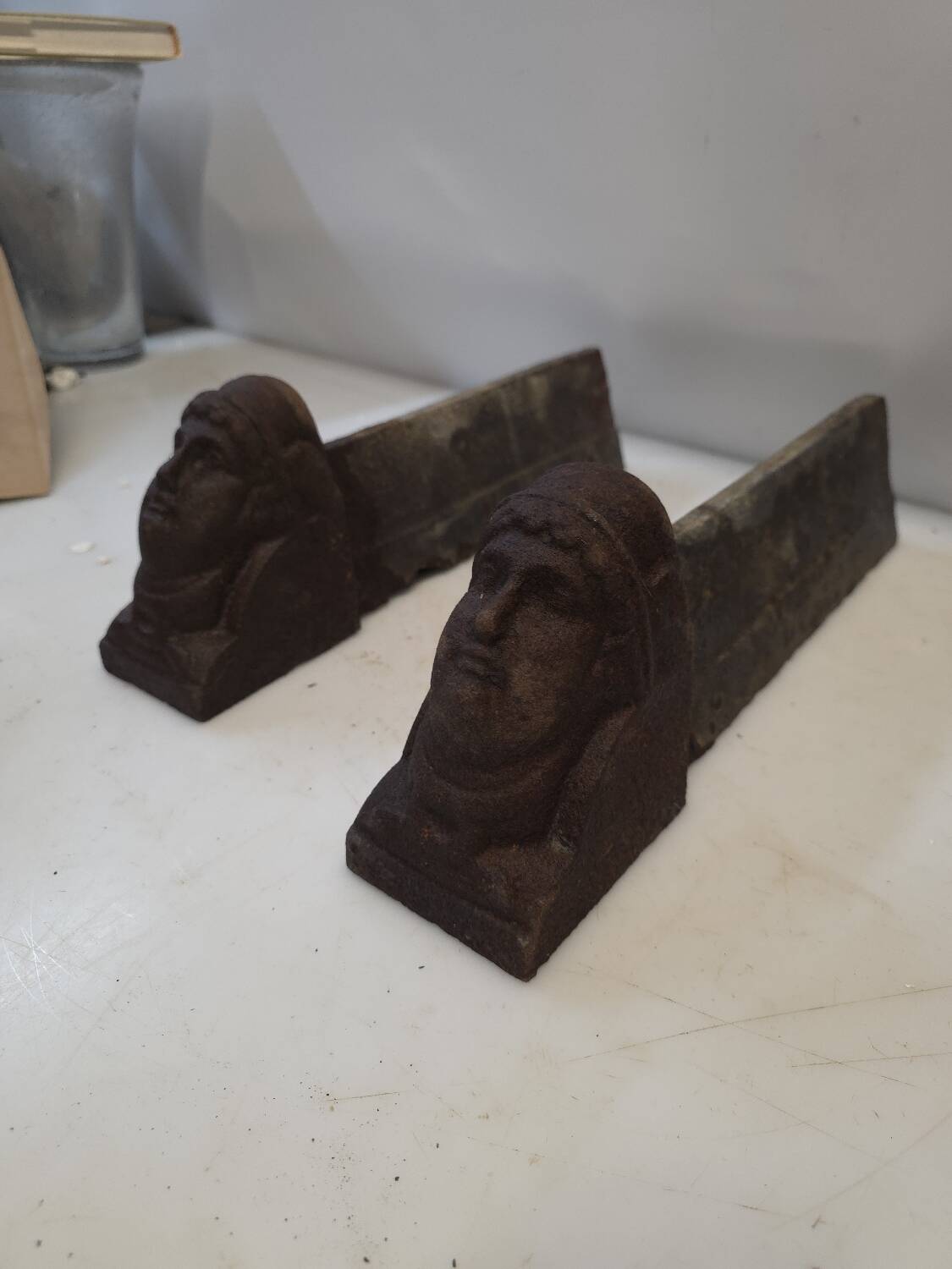 Pair of cast iron andirons