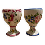 Set of 2 art earthenware egg cups