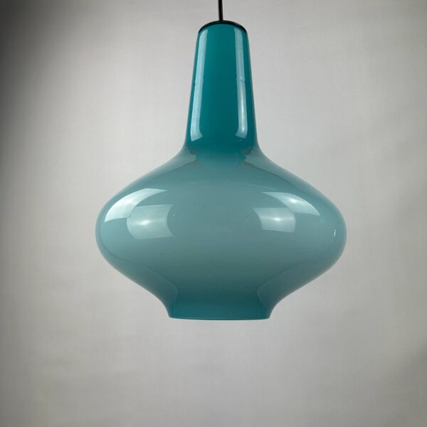 Suspension en verre bleu clair par Massimo Vignelli pour Venini, 1950