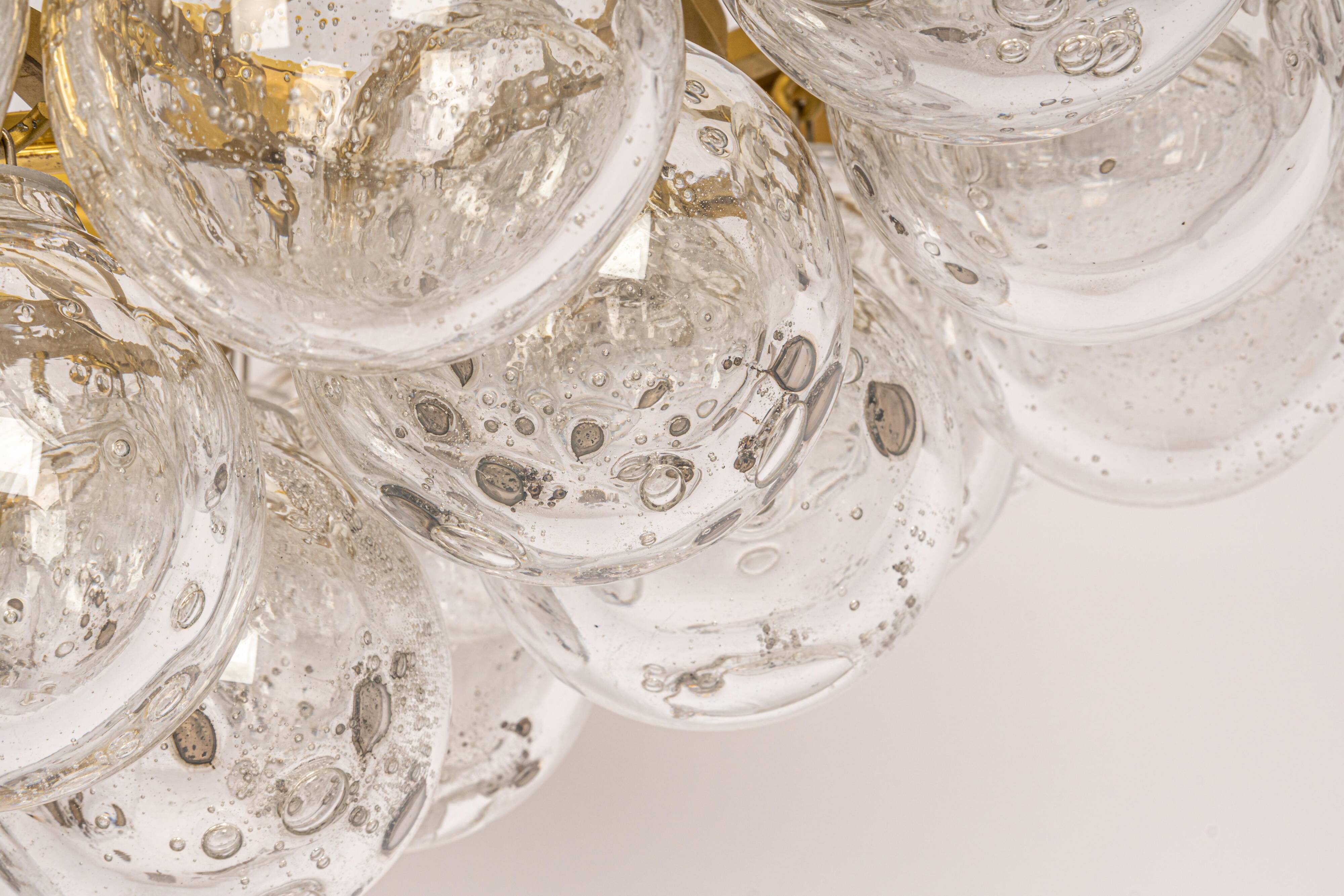 Extra-large glass Tulip chandelier by Kaiser, Germany, 1960s.