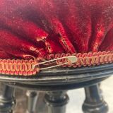 Blackened wooden piano stool Napoleon lll style