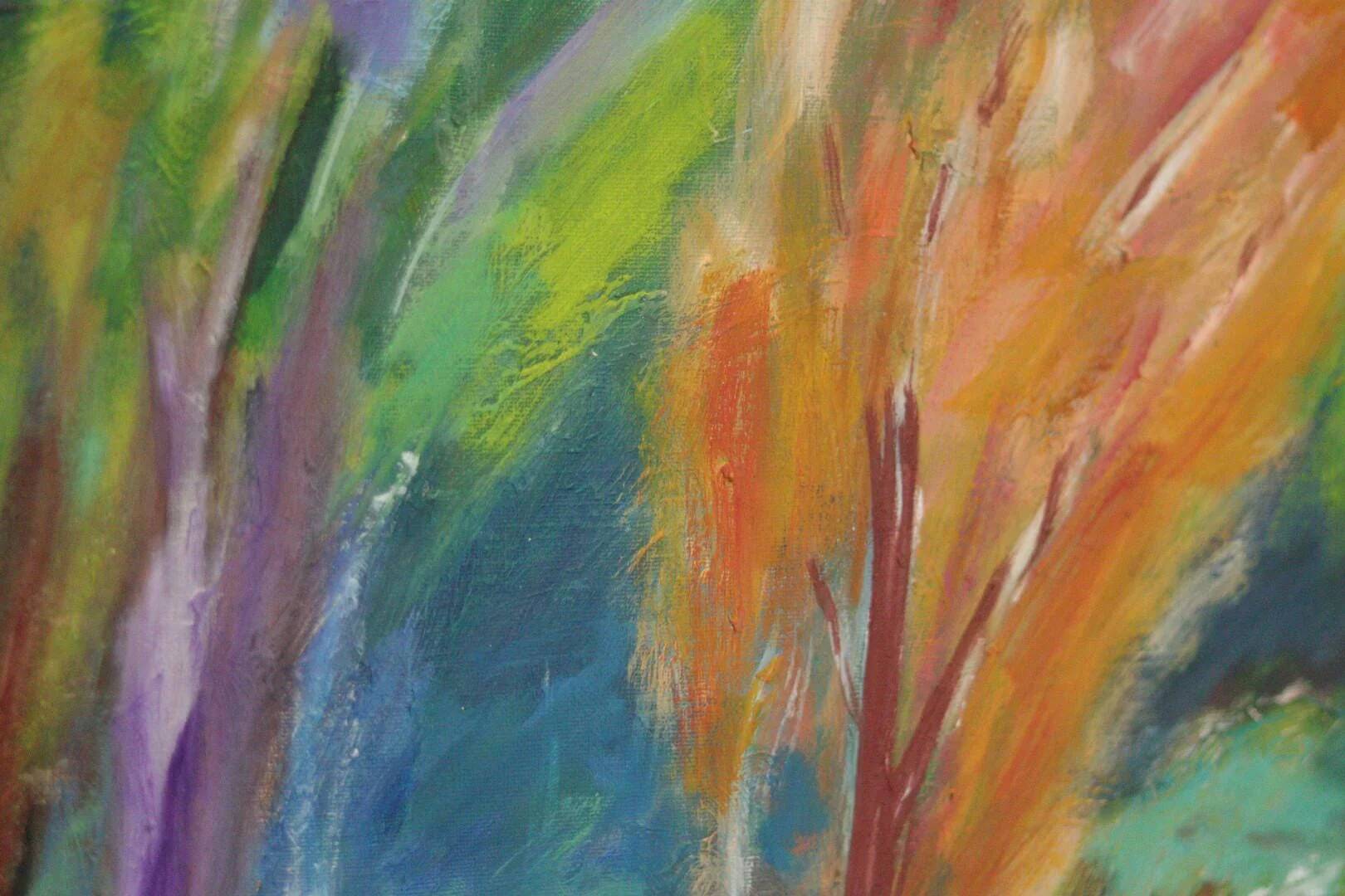 Huile sur toile suédoise "Arbres" par Hernek