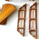 Shelves / Wall bookcase with bamboo ladders Vintage from the 60s Modular up to 7 m