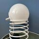 Large mid-century opaline milk glass spiral table lamp