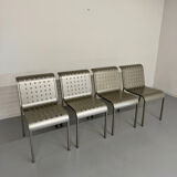 4 chaises en aluminium design italien des années 90 Calligaris italy