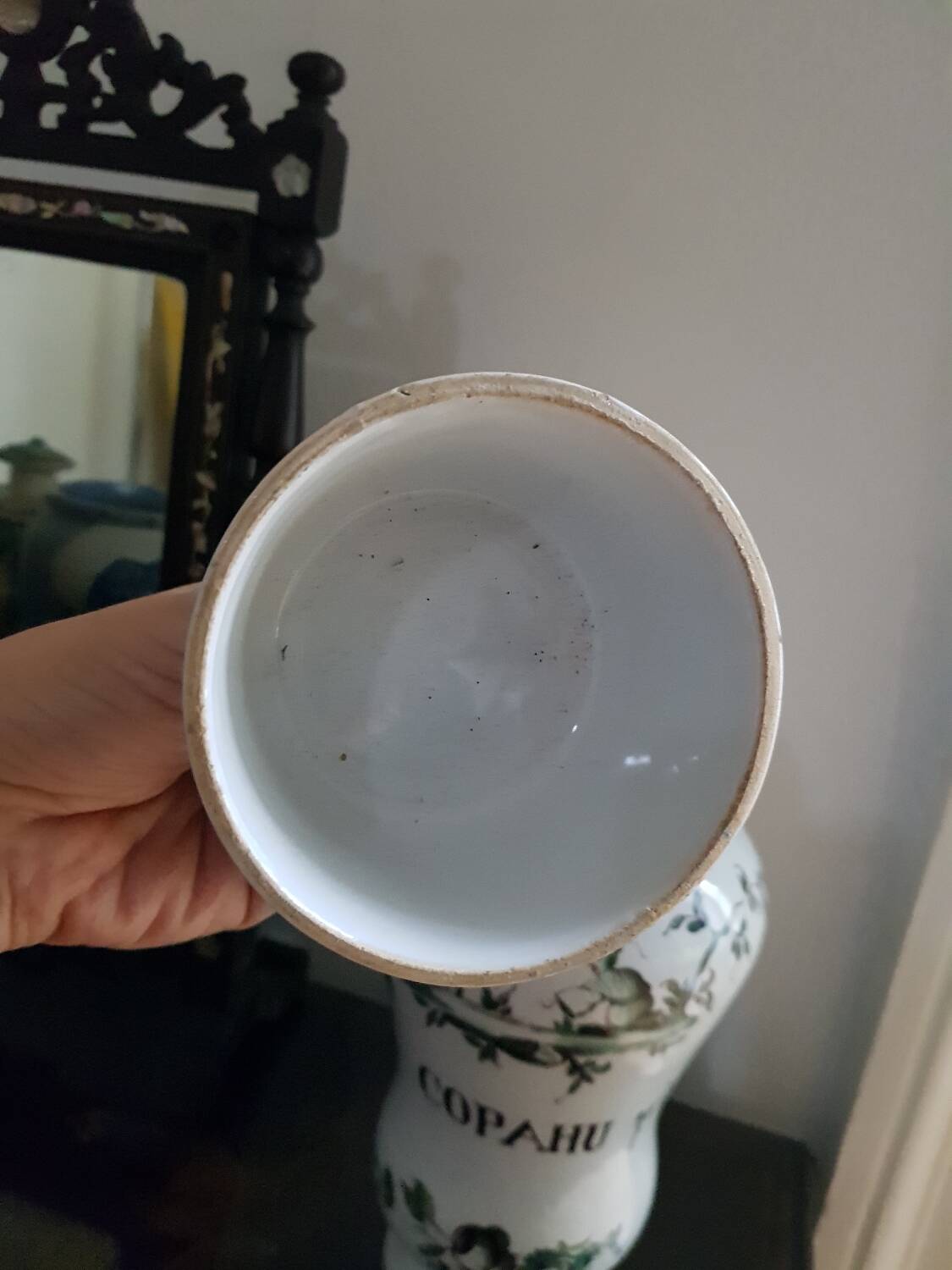 Old ceramic apothecary pot