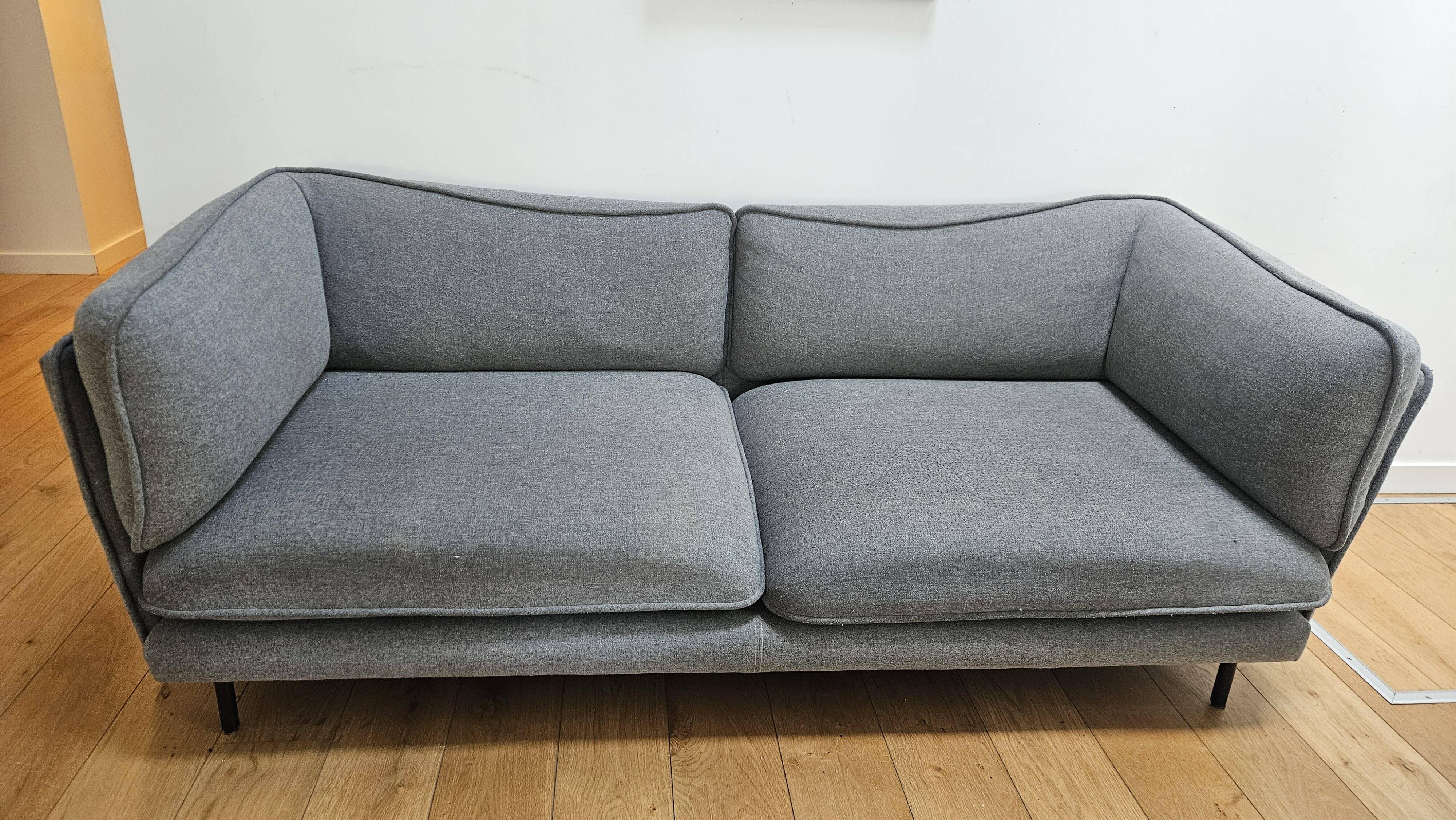 3-seater sofa Made, grey felt and black legs