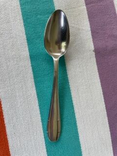 12 small silver metal spoons