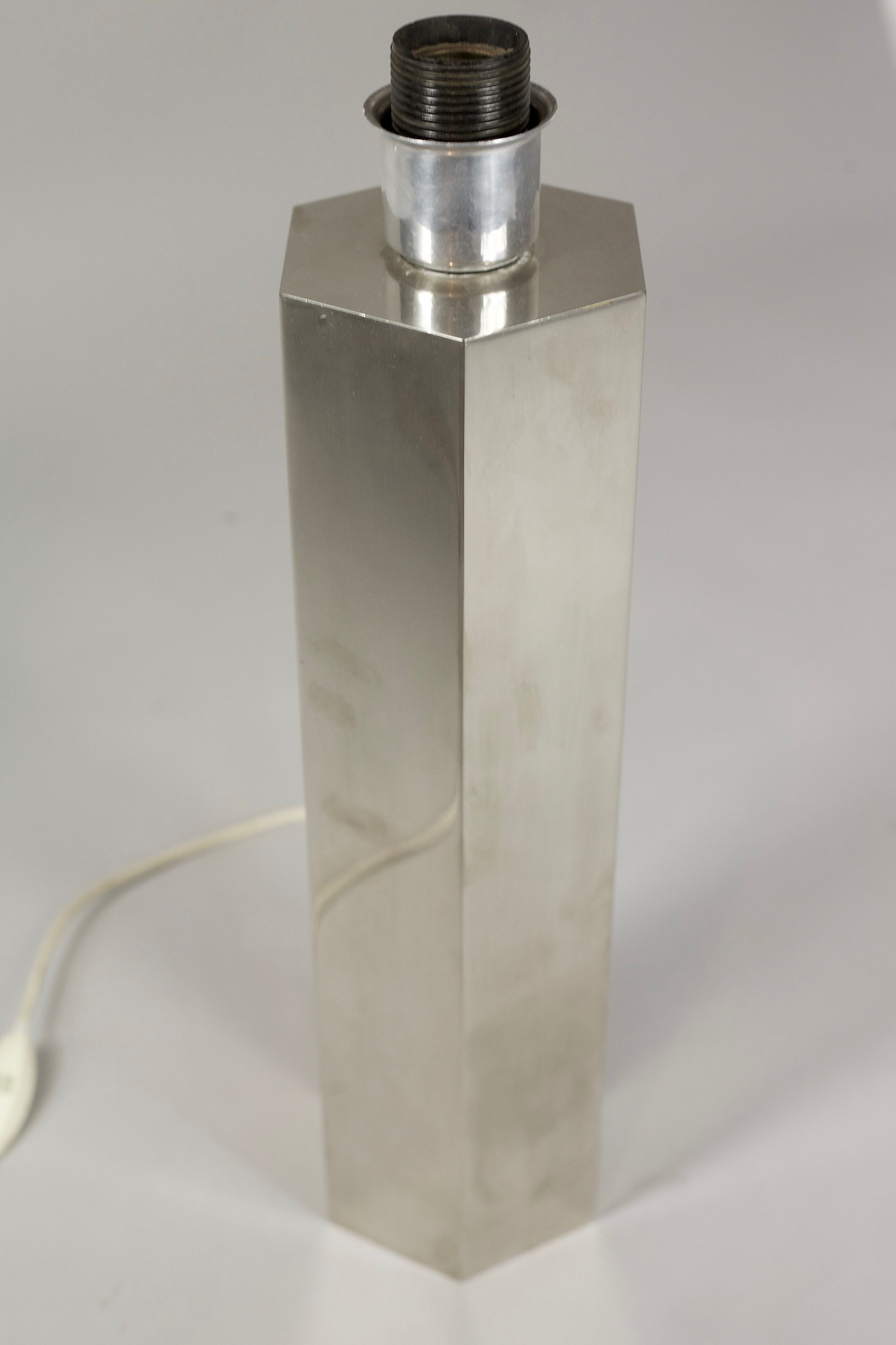 Hexagonal lamp in chromed steel France circa 1970