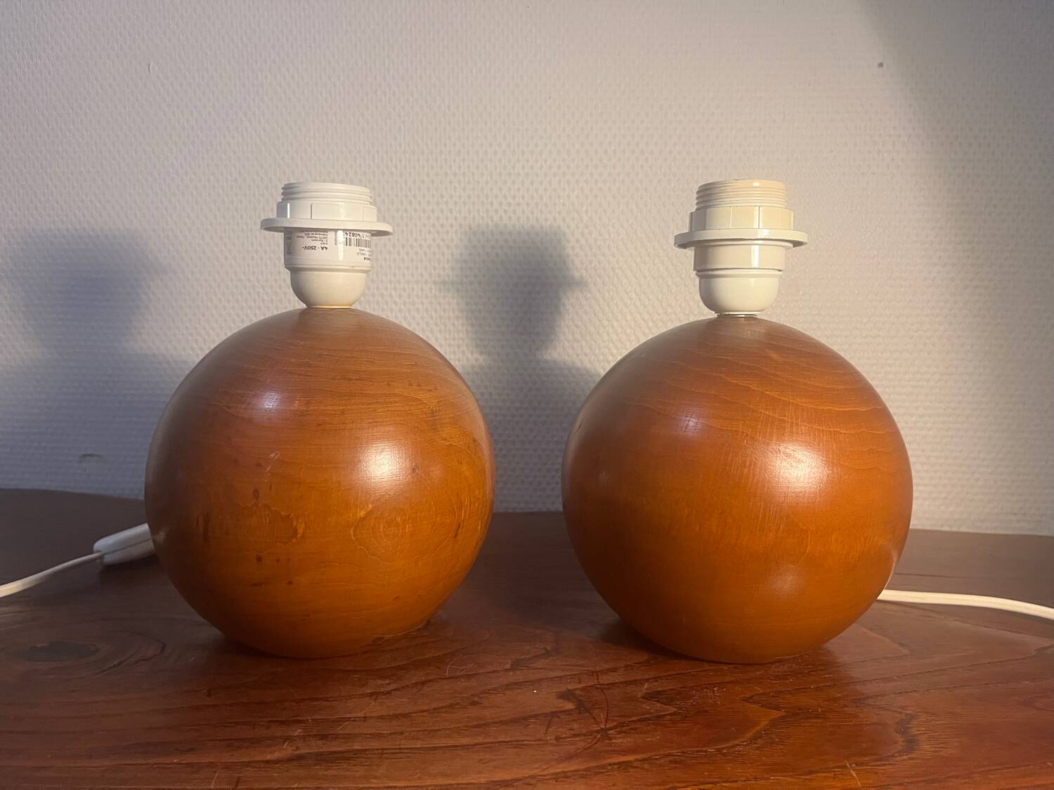 Pair of vintage IMT solid wood lamp bases