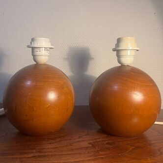 Pair of vintage IMT solid wood lamp bases