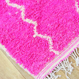 Handmade pink berber carpet 253 x 153 cm