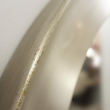 Brushed chrome round mirror 1970s 83x83cm