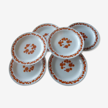 Lotus Arcopal dessert plates 70s