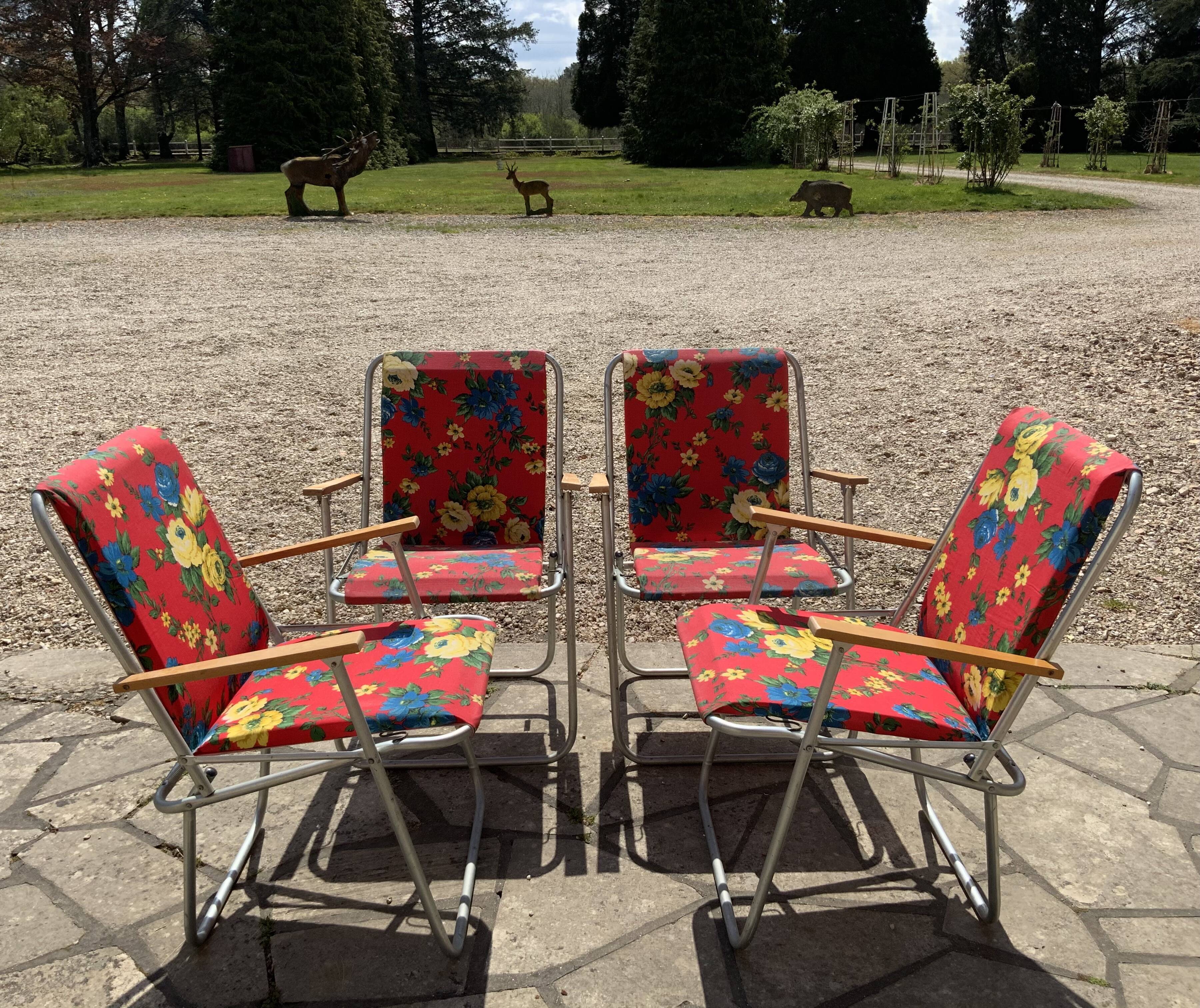 Fauteuils de jardin pliants vintage