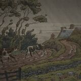 Lithograph by Henri Rivière The Enchantment of the Hours - The Downpour