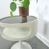 Space age design tafel Opal Möbel met rookglazen blad