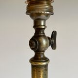 Solid brass lamp and vintage fabric