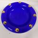 Vintage enamelled longwy blue and gold pocket cup