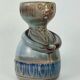 Vintage anthropomorphic stoneware photophore vase in the style of Sébastien Claramunt Pouchain.