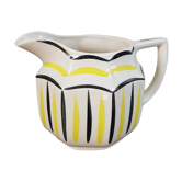 Pichet en céramique vintage avec décoration jaune et noire