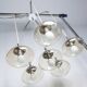 Light smoked glass water drop chandelier with 6 drops from the 1960s.