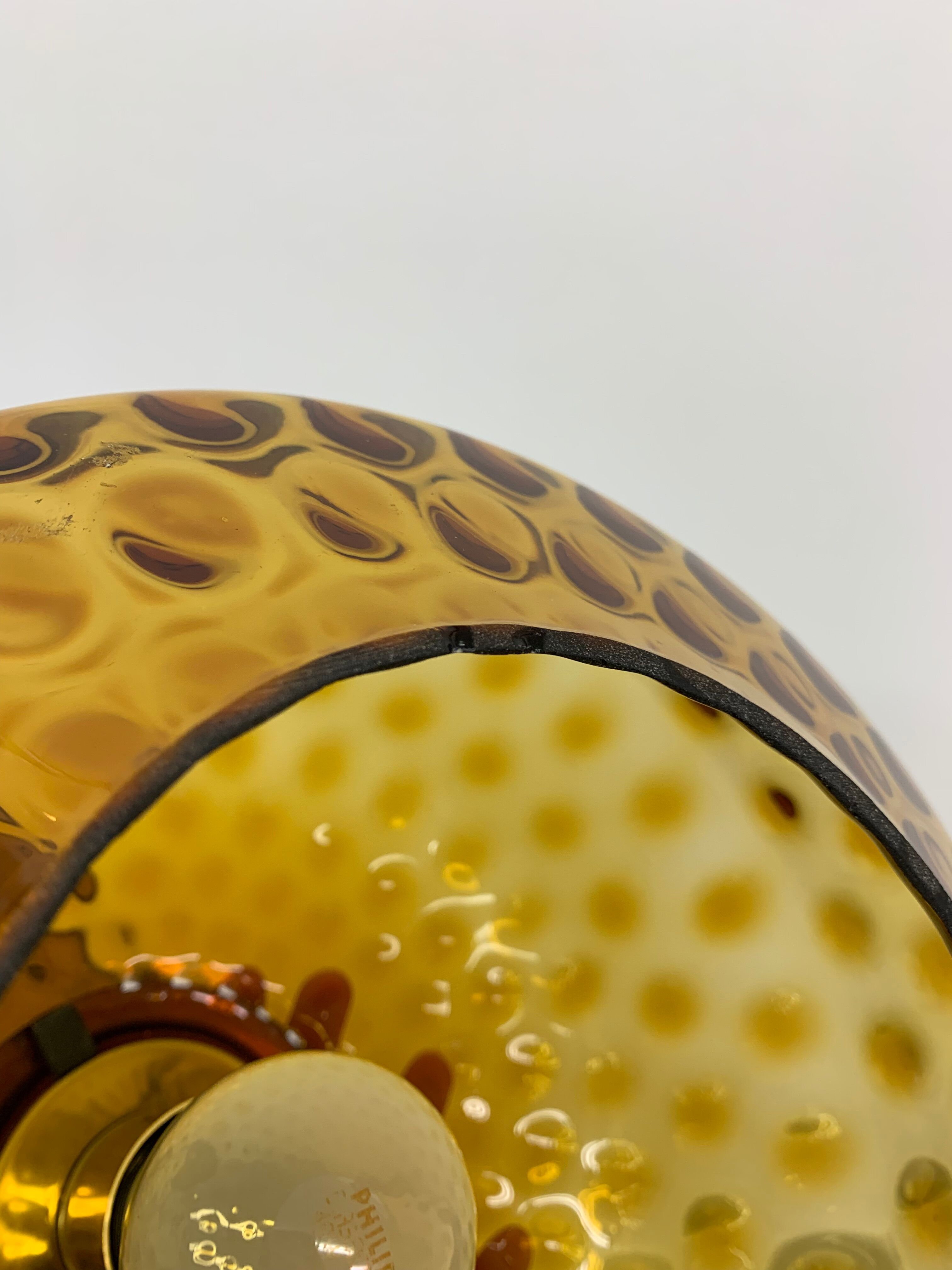 Limburg Glashutte glass hanging lamp , 1970