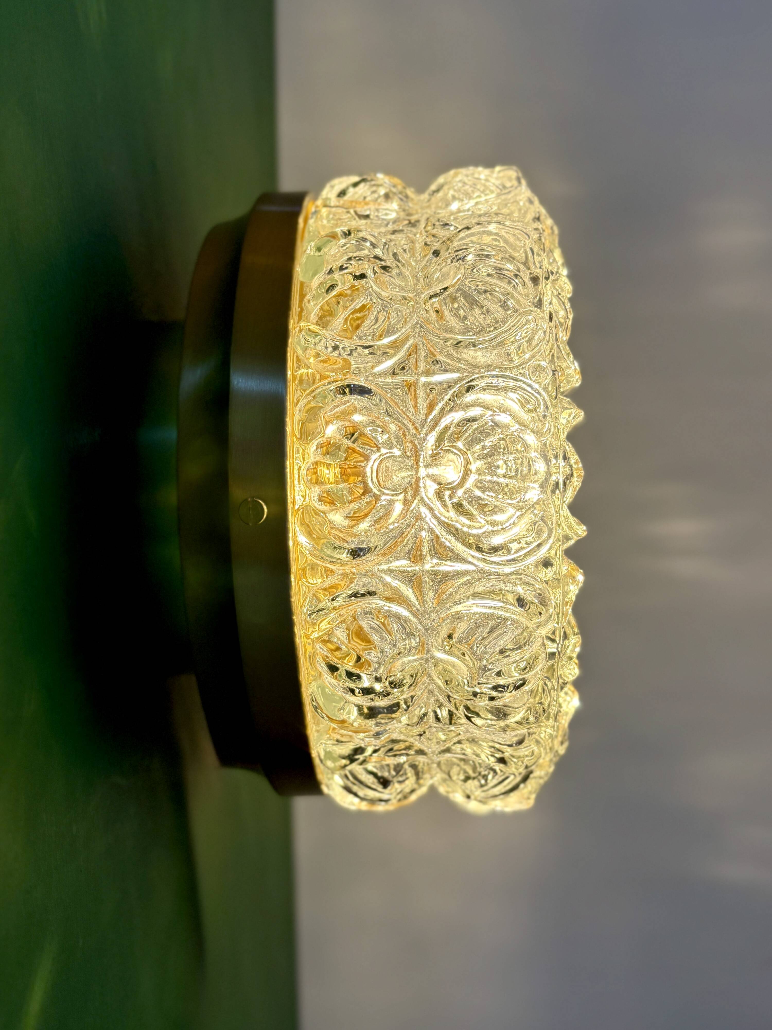Vintage moulded glass wall or ceiling light globe