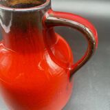 Vintage red ceramic pitcher – Germany, 1960s–70s – Mid-century decor