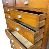 vintage industrial wooden drawer cabinet / archive cabinet