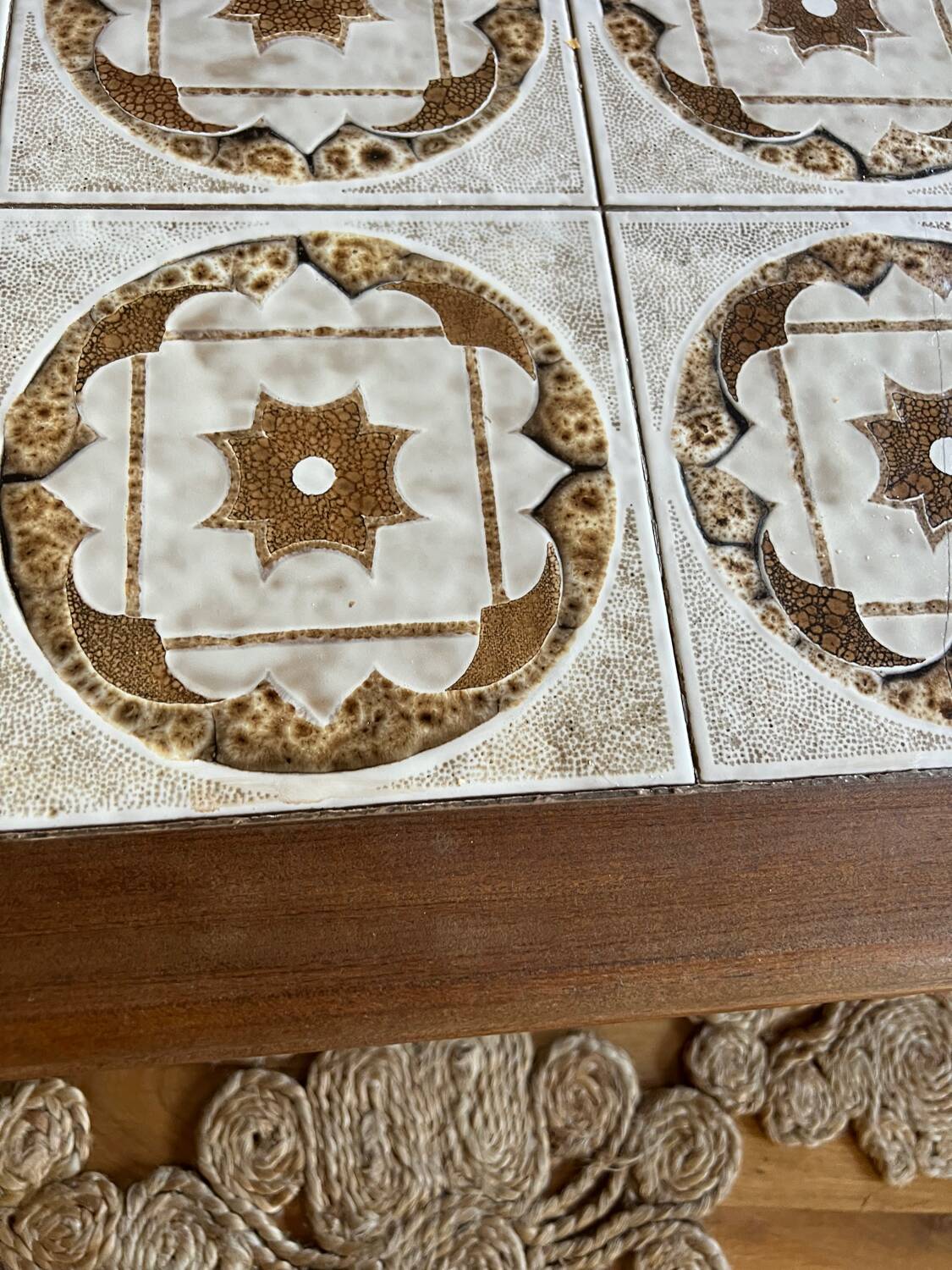 Vintage G-plan ceramic and teak table