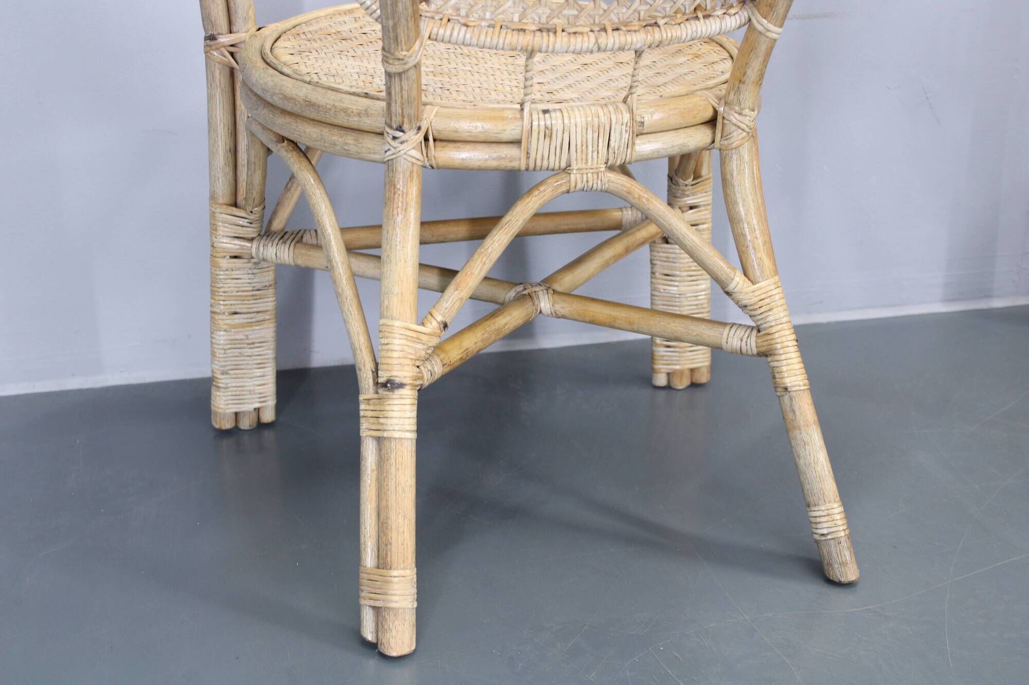 1970s Set of Four Rattan Chairs, Italy