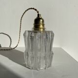 Pair of Art Deco pendant lights in molded pressed glass