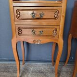 Set of two solid wood style bedside tables in very good condition