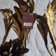 Rare suspension / antique chandelier with 5 lights - Flowers & Foliage in gilded metal