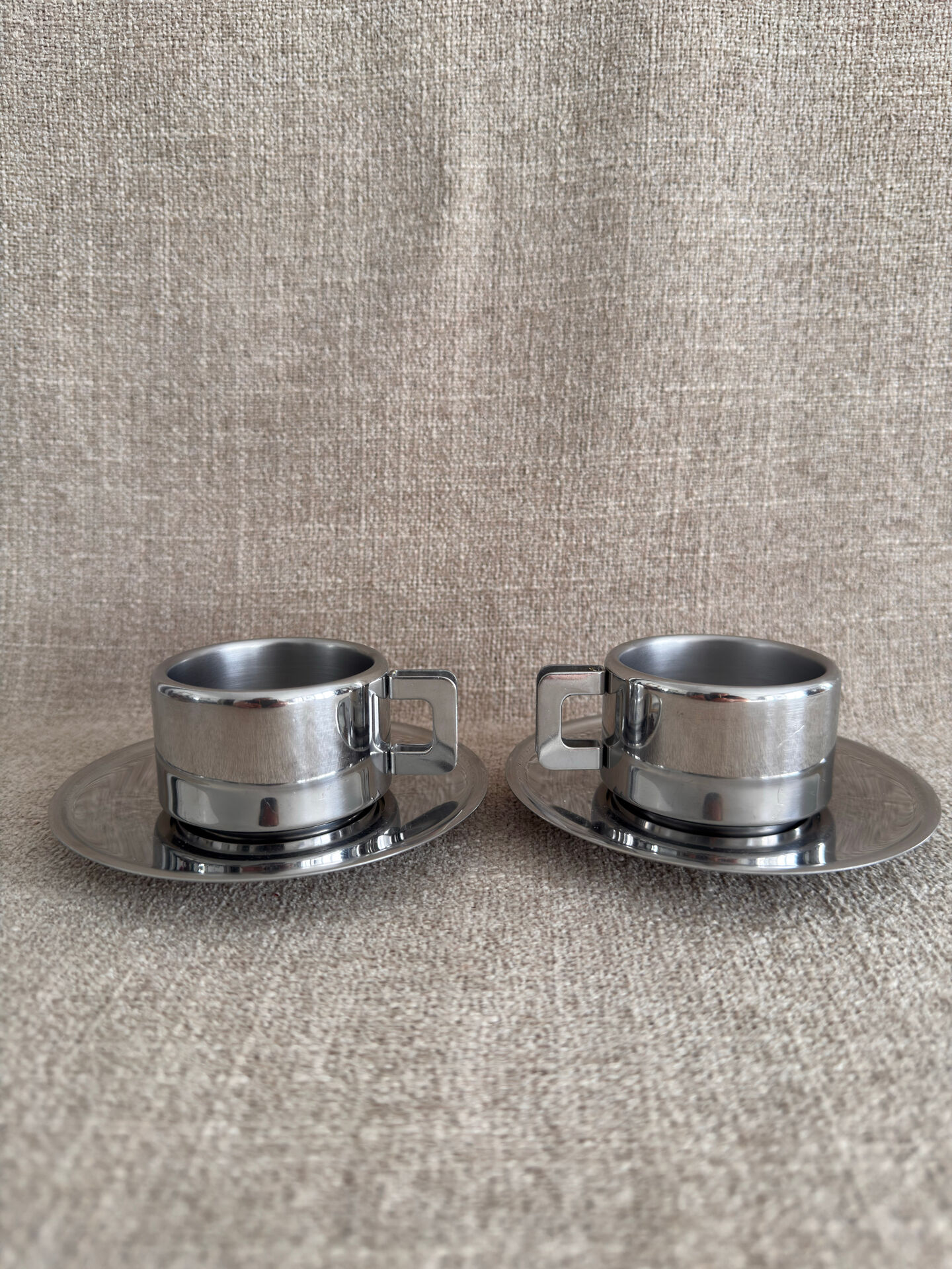 2 stainless steel Space Age cups STO Casalinghi inox