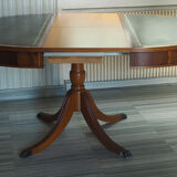 English-style wooden and leather table