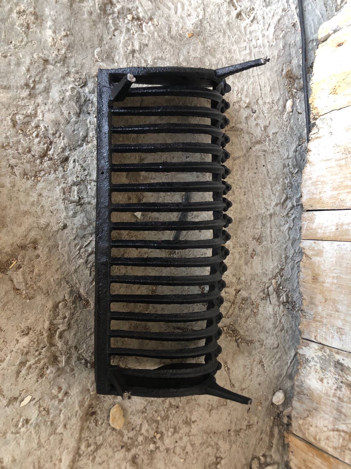 Old Vintage Black Cast Iron Fireplace